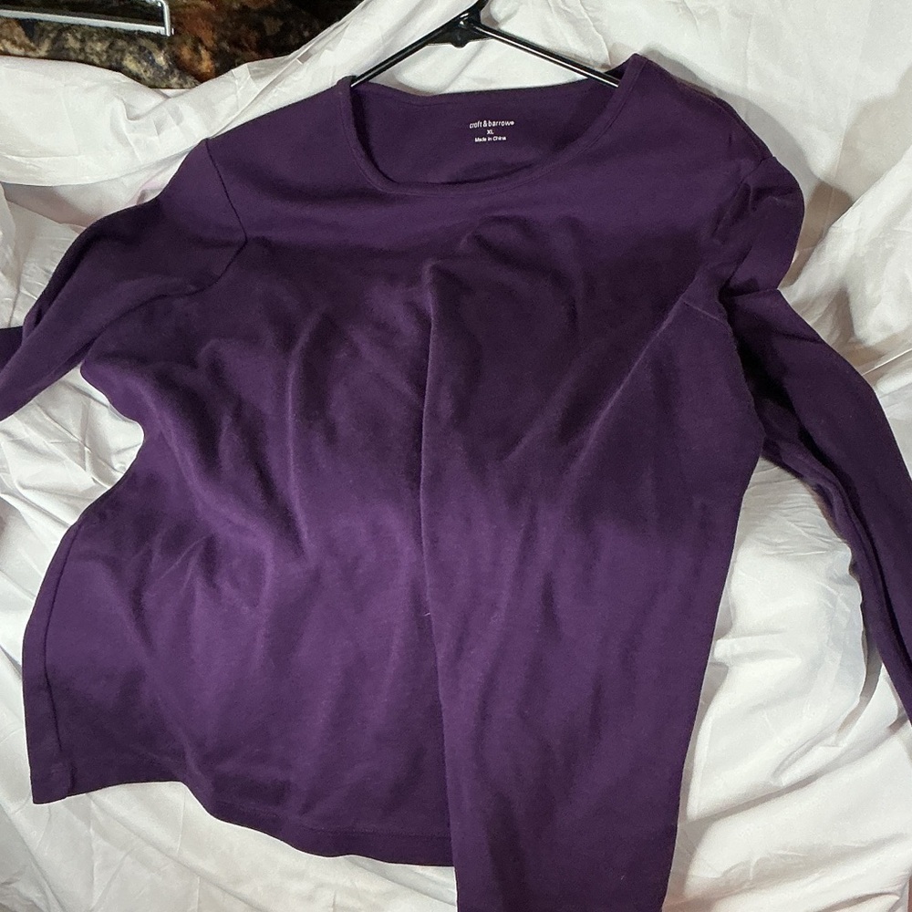 Croft & Barrow Deep Purple Long Sleeve Top